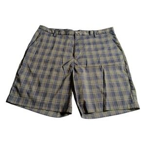 Chaps Golf Mens Plaid Flat Front Shorts Size 40 Blue Green Preppy Casual #504C